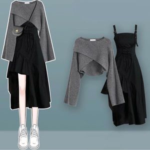 Asymmetrical Sweater + Dress Set